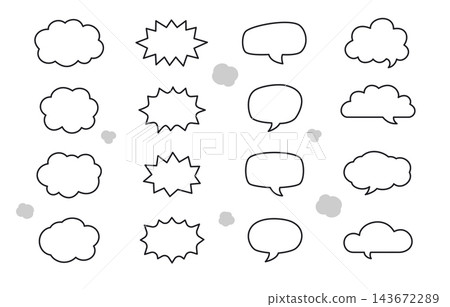 hand drawn comic speech bubble cloud outline vector set hand drawn comic speech bubble cloud outline vector set 143672289