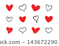 hand drawn doodle heart shape love symbol vector set 143672290