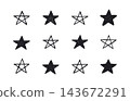 hand drawn doodle star shape icons collection vector set 143672291