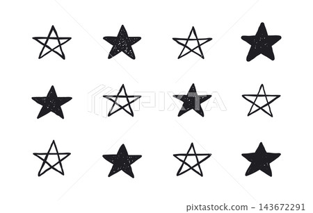 hand drawn doodle star shape icons collection vector set hand drawn doodle star shape icons collection vector set 143672291