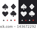 hand drawn doodle playing card suits symbols vector set 143672292