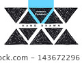 hand drawn scribble triangle frame shape vector set 143672296