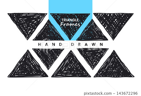 hand drawn scribble triangle frame shape vector set hand drawn scribble triangle frame shape vector set 143672296