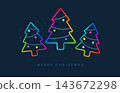 rainbow gradient merry christmas tree banner vector background 143672298