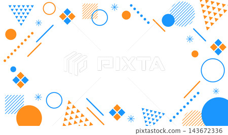 A pop-art background material featuring scattered blue and orange geometric patterns. A pop-art background material featuring scattered blue and orange geometric patterns. 143672336