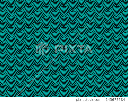 Blue-green and black wave pattern 143672384