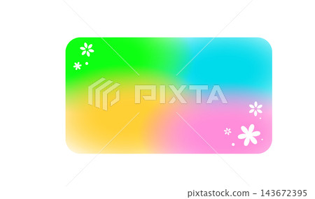A rounded-corner banner background featuring a neon gradient and scattered white flowers. A rounded-corner banner background featuring a neon gradient and scattered white flowers. 143672395