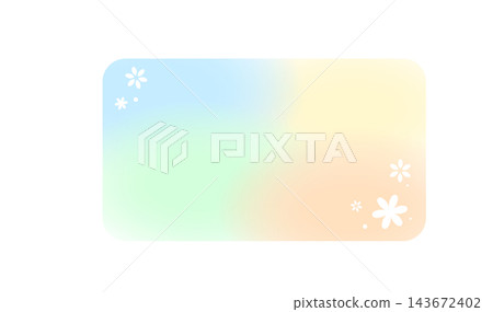 A flower banner background with soft pastel gradients and small white flowers. 143672402