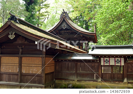 The shrine building of the Lower Shrine Akimiya of Suwa Grand Shrine The shrine building of the Lower Shrine Akimiya of Suwa Grand Shrine 143672939