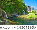The Hoki River and Shichigen Falls in Shiobara Onsen, Nasushiobara City, Tochigi Prefecture 143672959