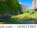 The Hoki River and Shichigen Falls in Shiobara Onsen, Nasushiobara City, Tochigi Prefecture 143672960