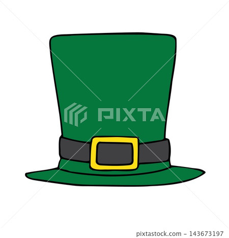 Vector hand drawn doodle leprechaun hat Vector hand drawn doodle leprechaun hat 143673197