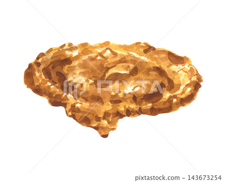 Watercolor illustration of peanut butter with nut crumbs isolated on white background. For food packaging, cafe menus, recipe blogs, organic product design, and healthy eating concepts Watercolor illustration of peanut butter with nut crumbs isolated on white background. For food packaging, cafe menus, recipe blogs, organic product design, and healthy eating concepts 143673254