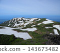 View of the remaining snow from Mount Chokai 143673482