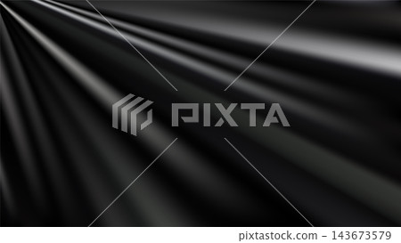 Black silk abstract background. Smooth flowing folds, Black silk abstract background. Smooth flowing folds, 143673579
