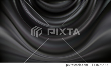 Abstract black silk background. Smooth, flowing folds Abstract black silk background. Smooth, flowing folds 143673583