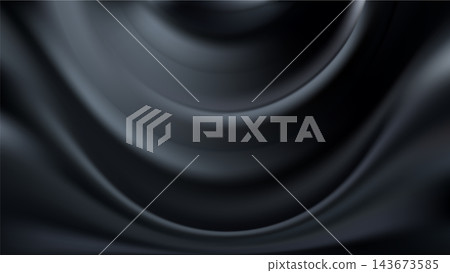 Abstract black silk background. Smooth, flowing folds Abstract black silk background. Smooth, flowing folds 143673585