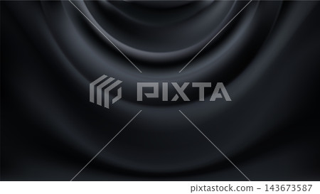 Abstract black silk background. Smooth, flowing folds Abstract black silk background. Smooth, flowing folds 143673587