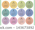 2027 Annual Calendar, Sunday Start, Landscape Layout 143673892