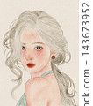 portrait of a beautiful woman in a hat 143673952
