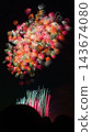 Colorful and spectacular fireworks bloom in the night sky. 143674080