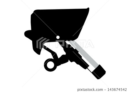Silhouette vector image of a smartphone holder with a sun visor that attaches to the handlebars of a motorcycle or moped. Silhouette vector image of a smartphone holder with a sun visor that attaches to the handlebars of a motorcycle or moped. 143674542