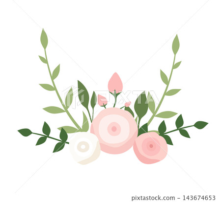 Pastel pink floral wreath arc botanical decorative border element sticker print visual graphic clipart artwork design icon illustration Pastel pink floral wreath arc botanical decorative border element sticker print visual graphic clipart artwork design icon illustration 143674653