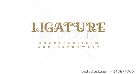 Ligature Font Victorian Logo Vintage Alphabet Swash Letter Set Modern Royal Typography, Ornate Typographic Design Tattoo Text Title, Alcohol Typo, Wine Flourish Headline. Charm Fonts. Vector Typeface Ligature Font Victorian Logo Vintage Alphabet Swash Letter Set Modern Royal Typography, Ornate Typographic Design Tattoo Text Title, Alcohol Typo, Wine Flourish Headline. Charm Fonts. Vector Typeface 143674700