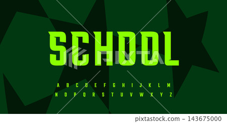 Bold Sporty Font with Sharp Edges and Strong Style, Perfect for Sports League Headlines, Poster and Title with Champion Theme, Team Jersey and T-shirt letters. Vector typeset. Bold Sporty Font with Sharp Edges and Strong Style, Perfect for Sports League Headlines, Poster and Title with Champion Theme, Team Jersey and T-shirt letters. Vector typeset. 143675000