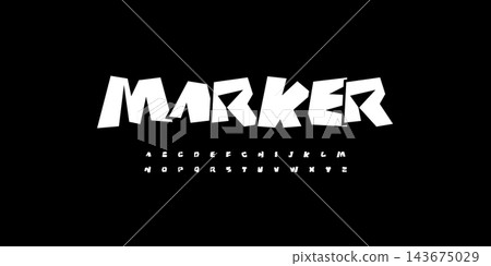 Marker Font Font, Bold Comic Typeface, Cartoon Style Letters for Youth Typographic Design, Stickers, Game Titles, Urban Posters. Pop Art Fun Typography. Creative Outline Characters. Vector typeset Marker Font Font, Bold Comic Typeface, Cartoon Style Letters for Youth Typographic Design, Stickers, Game Titles, Urban Posters. Pop Art Fun Typography. Creative Outline Characters. Vector typeset 143675029