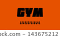 GYM Heavy bold alphabet, thick wide letter, impact heavyweight font for sport brand, gym logo, impactful robust headline typography. Vector typeset. 143675212