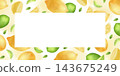 A frame with lemons and limes. Juicy slices of fruit with mint leaves. The watercolor illustration is hand-drawn. Suitable for postcards and menus. 143675249