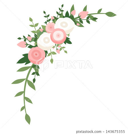Pastel pink floral corner arch cluster botanical decor element sticker print visual graphic clipart artwork design icon illustration Pastel pink floral corner arch cluster botanical decor element sticker print visual graphic clipart artwork design icon illustration 143675355