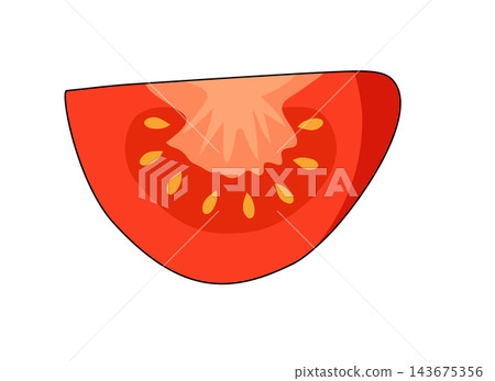 Fresh red tomato slice wedge salad vegetable food element sticker print visual graphic clipart artwork design icon illustration Fresh red tomato slice wedge salad vegetable food element sticker print visual graphic clipart artwork design icon illustration 143675356