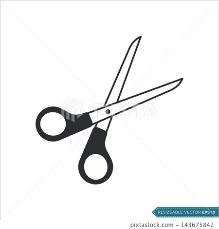 Scissor Icon Vector Template Illustration 143675842