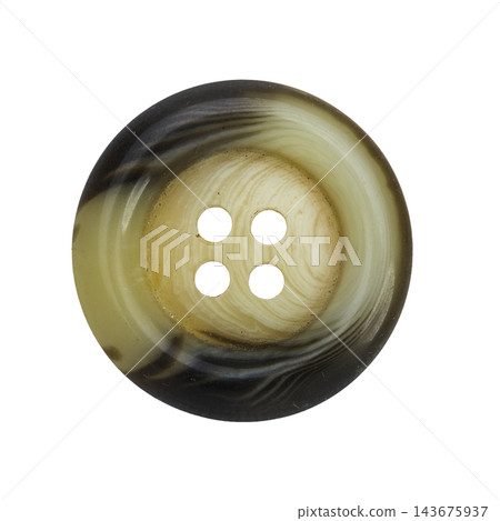 A single, round, marbled button with four holes A single, round, marbled button with four holes 143675937