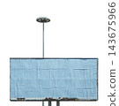 A large, empty billboard with a light pole behind 143675966