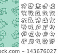 search and magnifying glass icon set in outline style 143676027