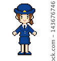 像素畫風格的女警官，全身站姿。 143676746