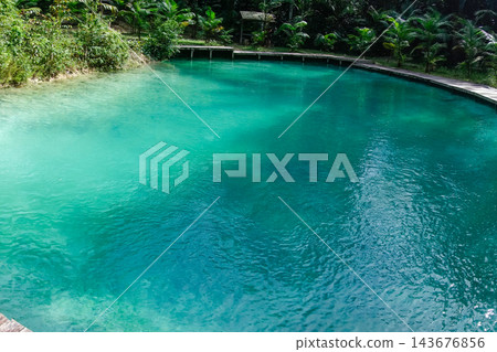 turquoise and crystalline spring pool of fresh water into Amazon rainforest. Presidente Figueiredo, Amazonas, Brazil turquoise and crystalline spring pool of fresh water into Amazon rainforest. Presidente Figueiredo, Amazonas, Brazil 143676856