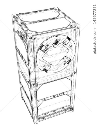 technical drawing of a storage container. Vector technical drawing of a storage container. Vector 143677251