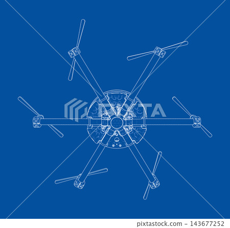 drone blueprint illustration. Vector drone blueprint illustration. Vector 143677252
