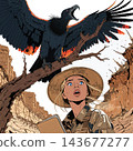 The image shows an illustration depicting a frightened young woman 143677277