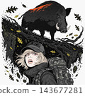 This image shows a stylized digital illustration of a frightened tourist with a backpack 143677281