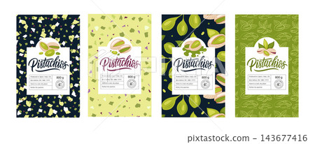 Hand-Drawn Pistachio Packaging Design Set with Logo, Labels, Patterns, and Botanical Elements for Organic Food Branding Hand-Drawn Pistachio Packaging Design Set with Logo, Labels, Patterns, and Botanical Elements for Organic Food Branding 143677416
