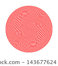 optical illusion red distorted lines circle vector 143677624