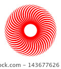 red curved stripes circular shape vector illustration 143677626