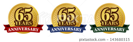 65th Anniversary Medal Logo Set: High-quality commemorative badge material. 65th Anniversary Medal Logo Set: High-quality commemorative badge material. 143680315