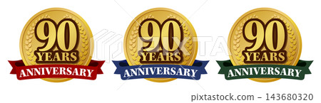 90th Anniversary Medal Logo Set: High-quality commemorative badge material. 90th Anniversary Medal Logo Set: High-quality commemorative badge material. 143680320