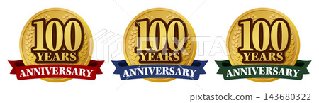 100th Anniversary Medal Logo Set: High-quality commemorative badge material. 100th Anniversary Medal Logo Set: High-quality commemorative badge material. 143680322